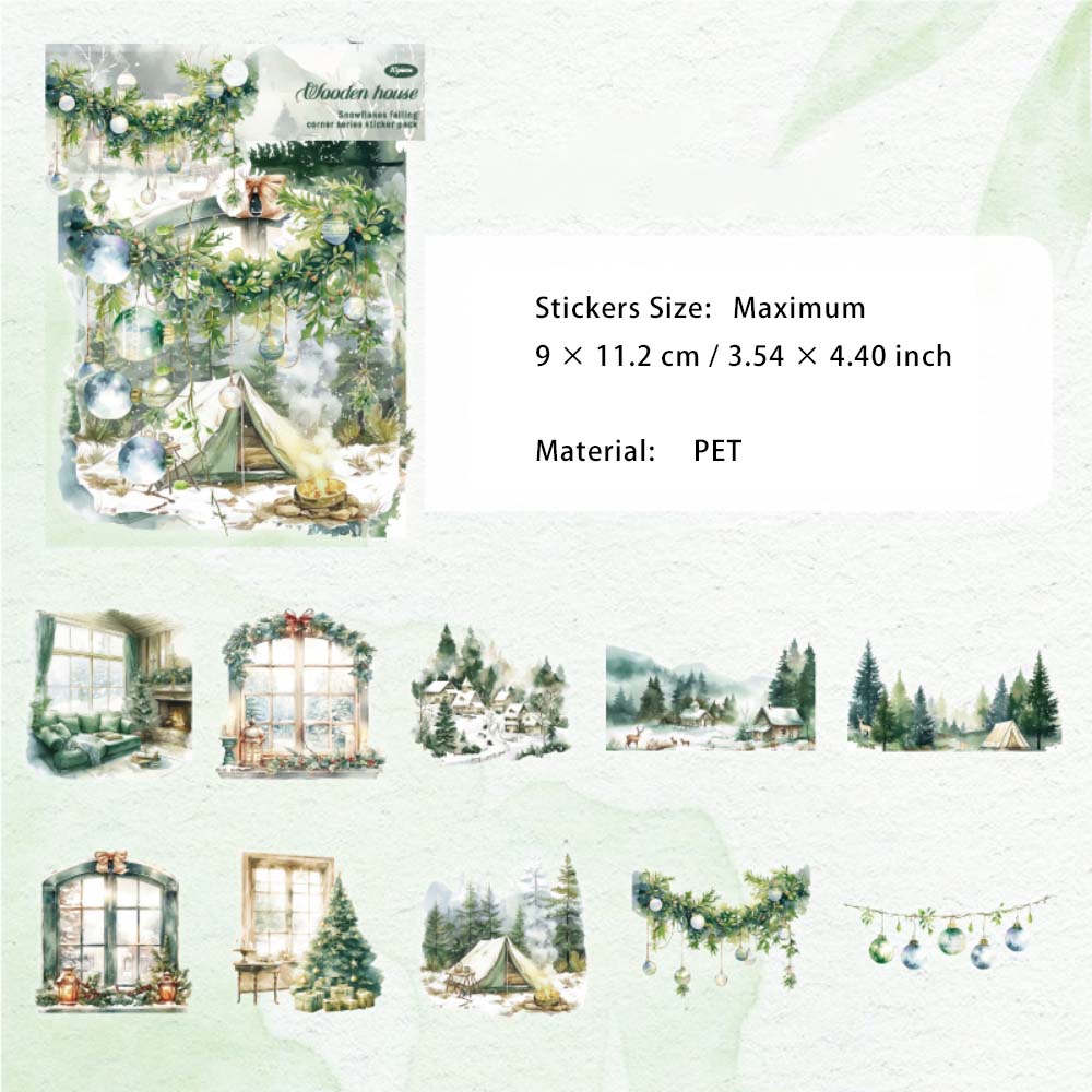 20 Pcs Winter House Window PET Stickers XHPLJL