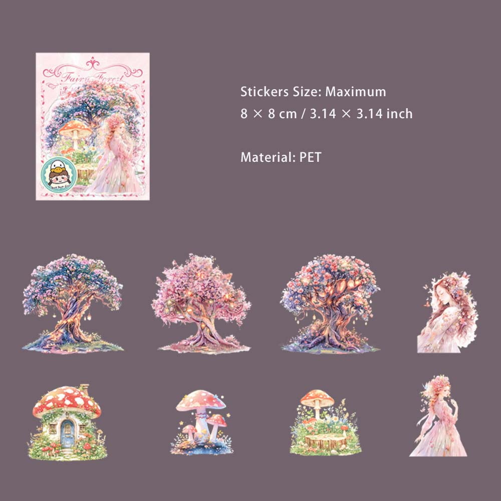 16 Pcs Fairy Forest PET Stickers YJTHSL