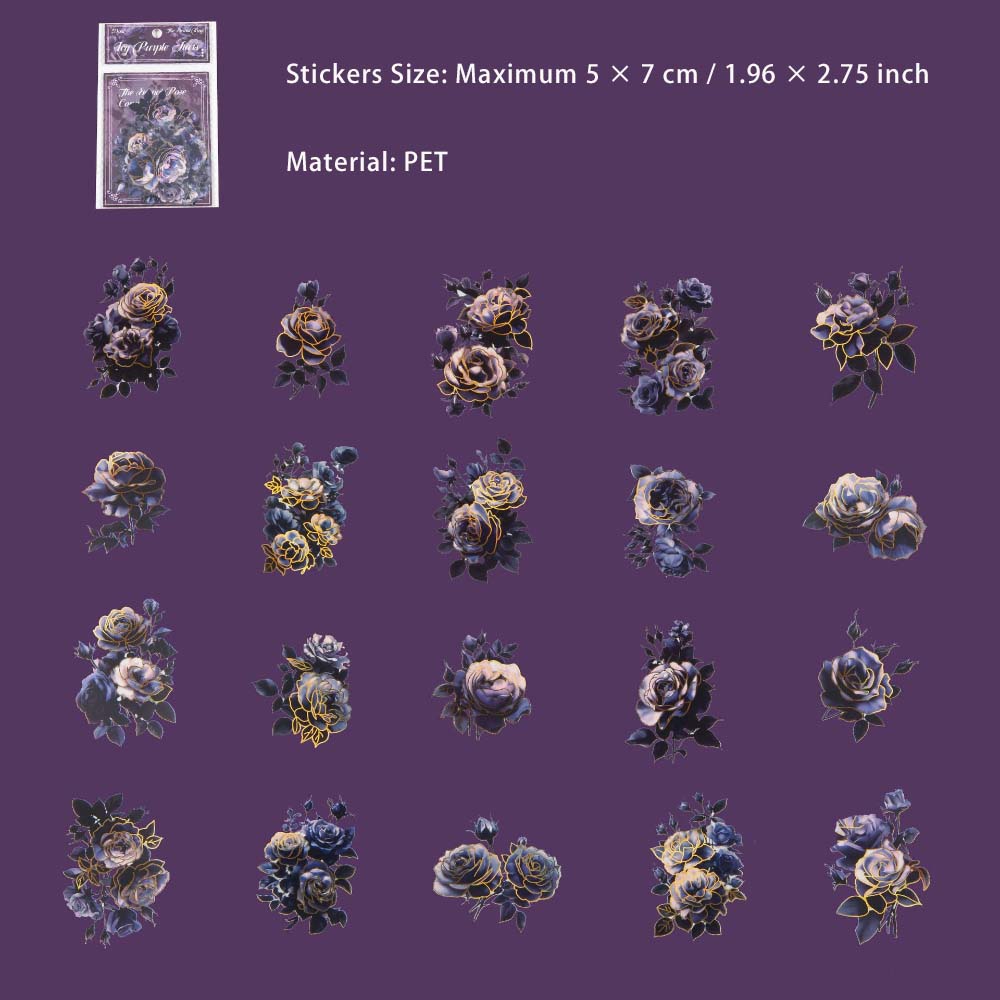 20 Pcs Dark Rose Stickers YHMG