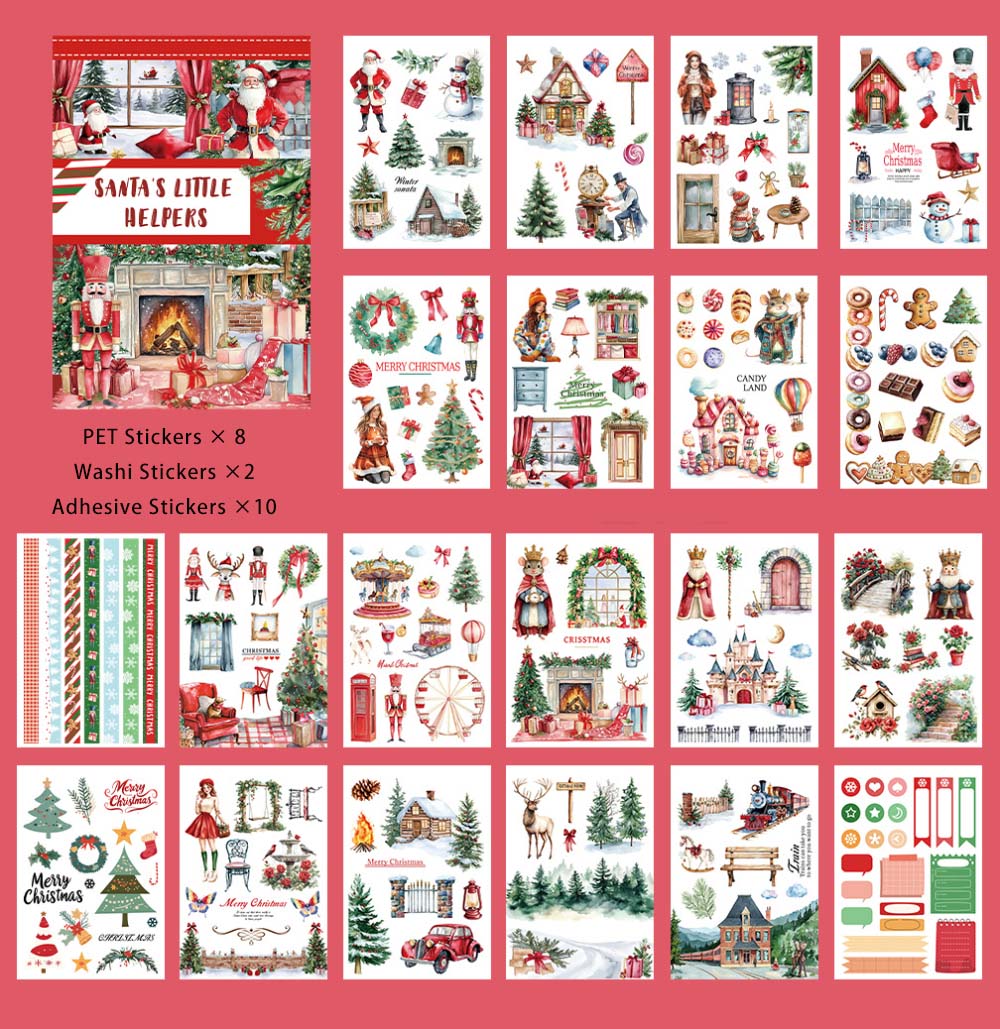 20 Sheets A5 Christmas Stickers Book DHSDJ