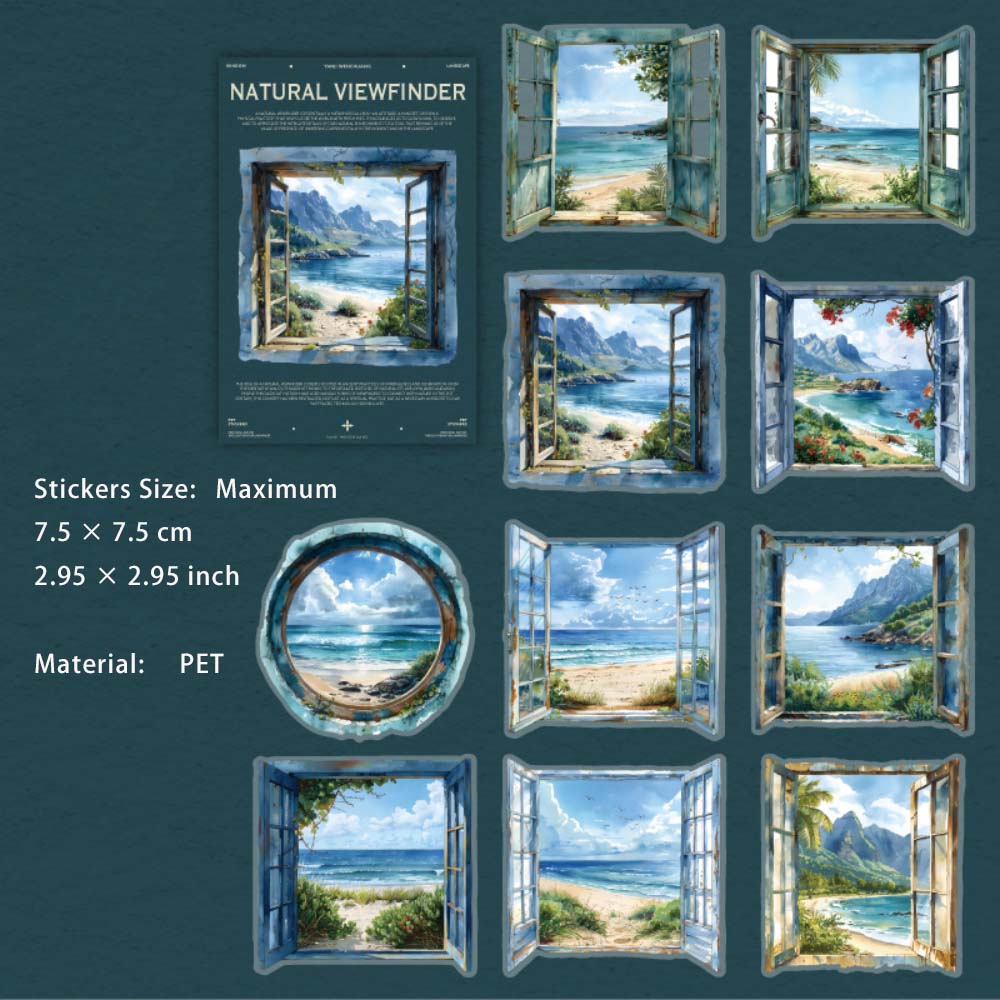 20 Pcs Window Landscape PET Stickers ZRQJQ