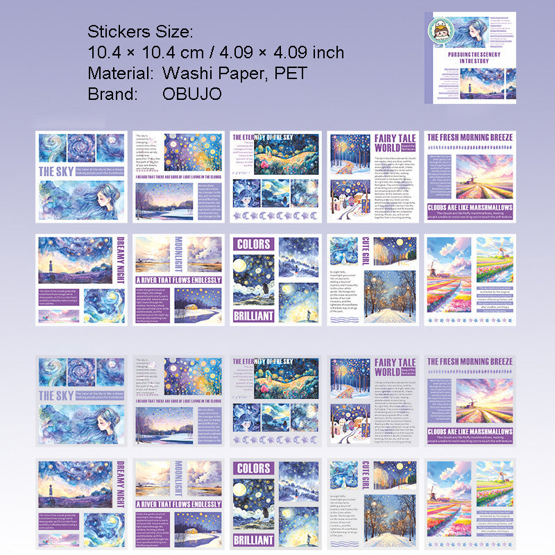 20 Sheets Country Landscape Stickers Book ZXGSLJS