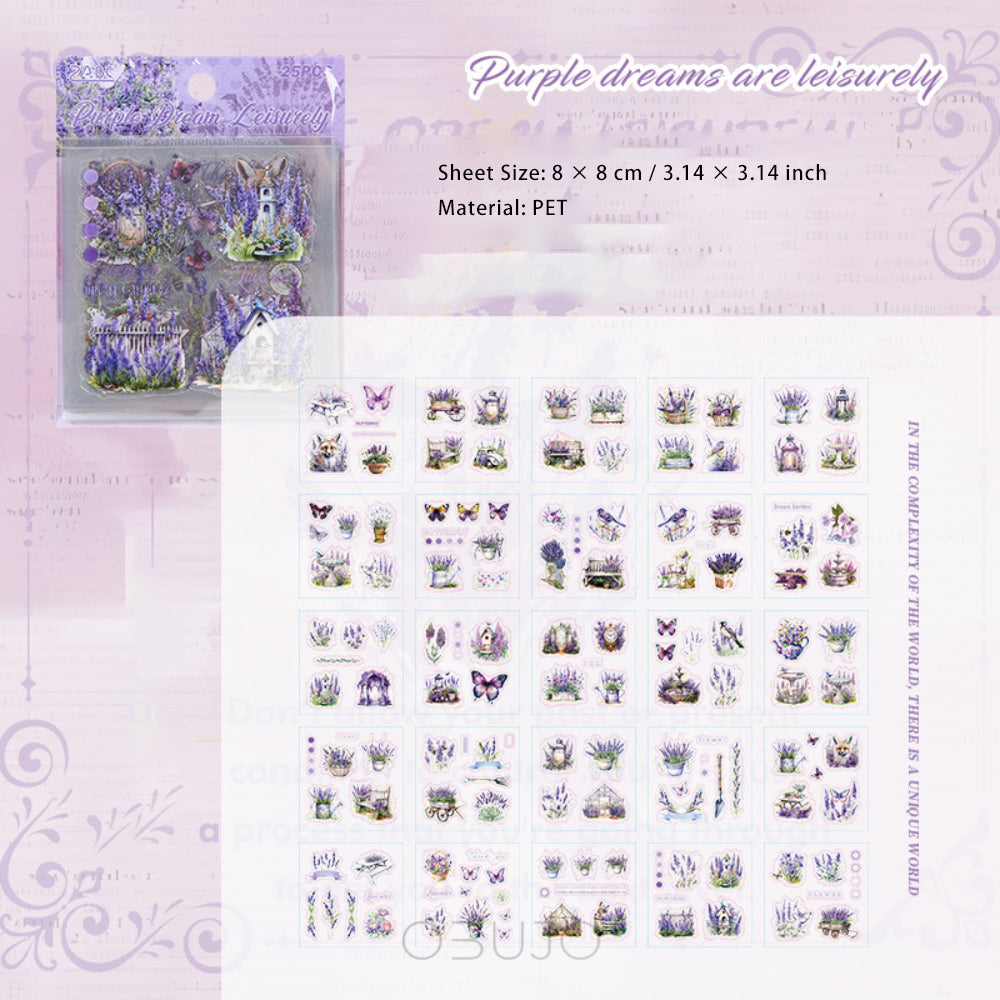 25 Pcs Flower Garden PET Stickers XXHJ