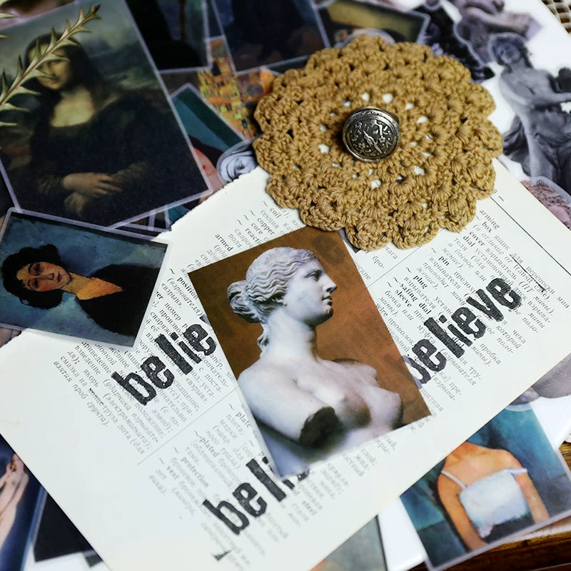 Museum art portrait and sculpture vellum scrapbook stickers