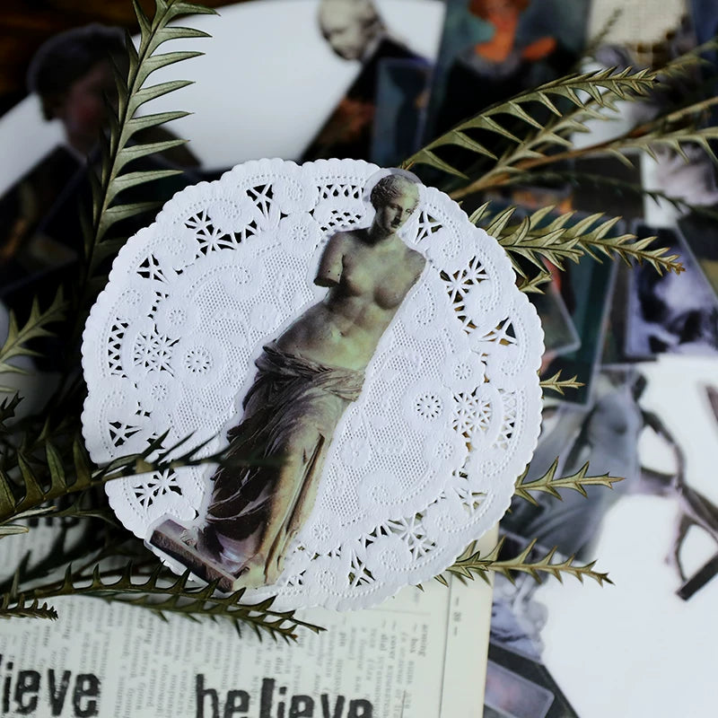 Classical painting and statue peel and stick journaling stickers