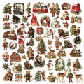60PCS vintage Christmas vellum scrapbook stickers