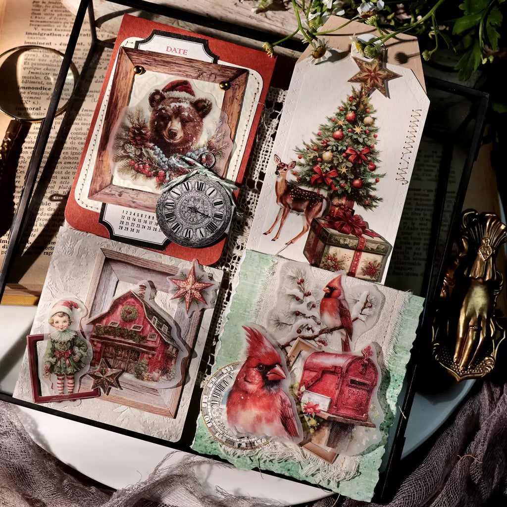 Holiday animals self adhesive vellum stickers