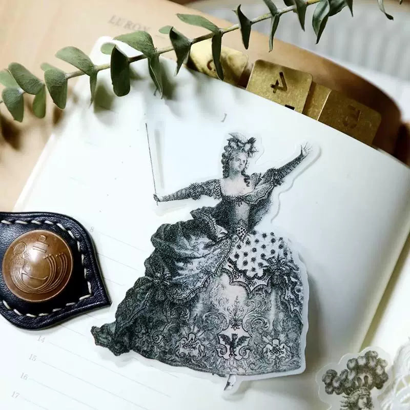 Historical illustration peel and stick assortment