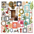 60PCS vintage picture frame vellum scrapbook stickers