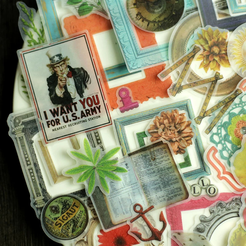 Retro picture frame self adhesive vellum stickers