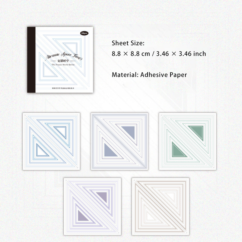 20 Sheets Geometric Patterns Stickers Book KKSJ