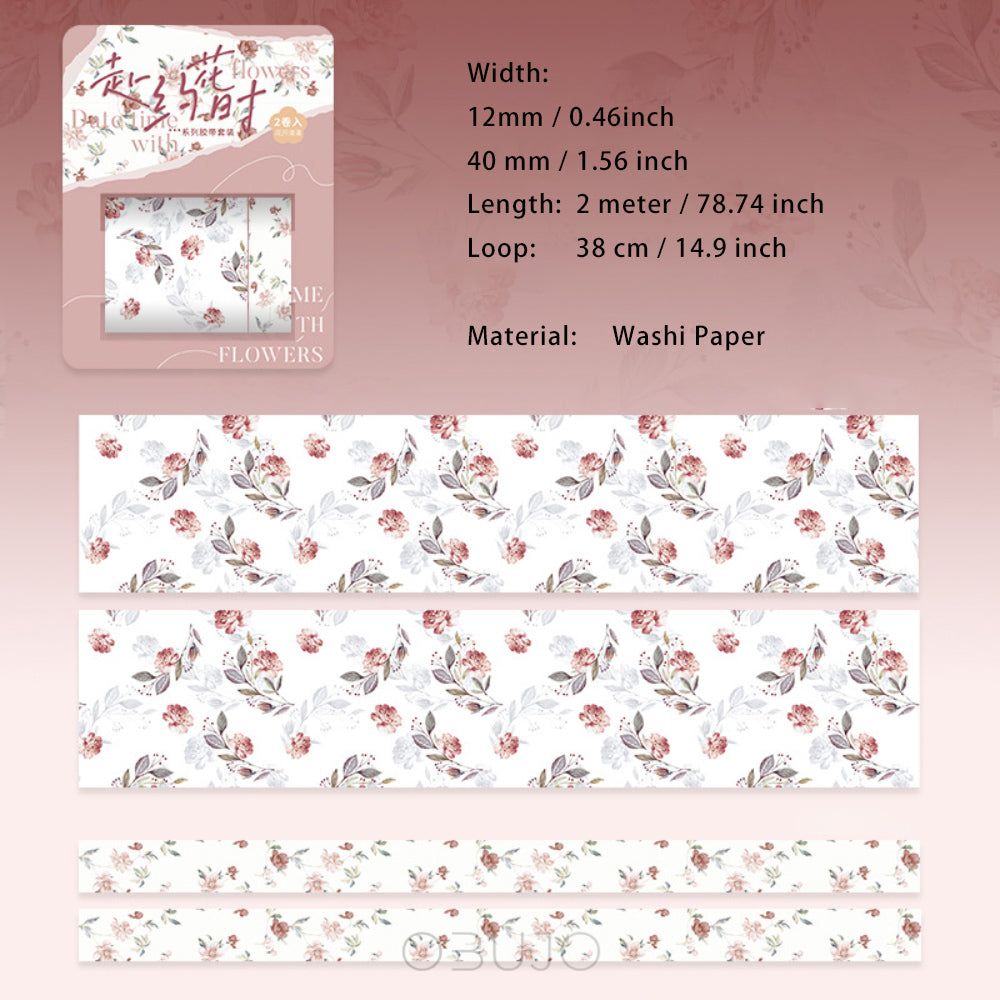 2 Rolls Floral Washi Tape Set FYHS