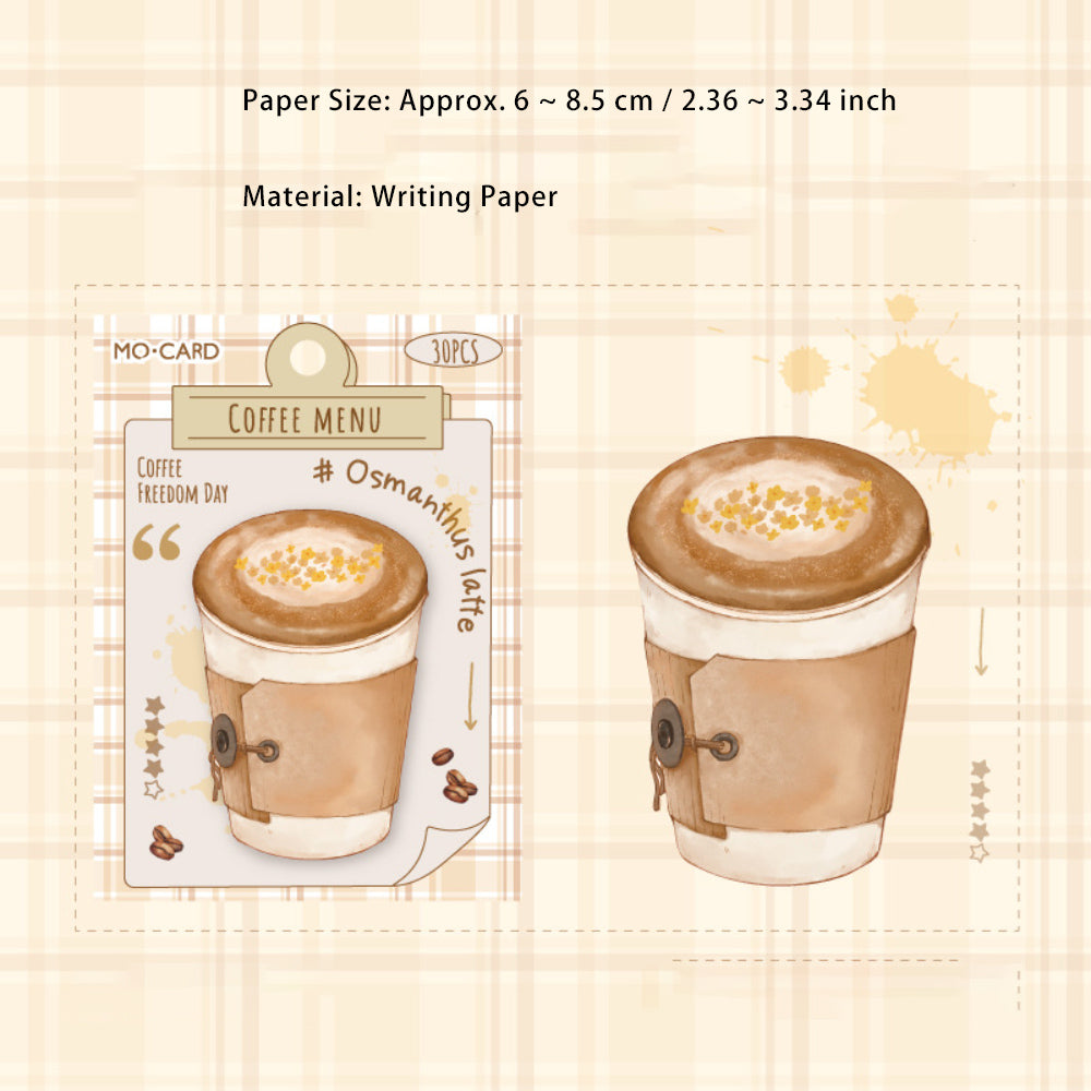 30 Sheets Coffee Shaped Notepad Paper KFZYR