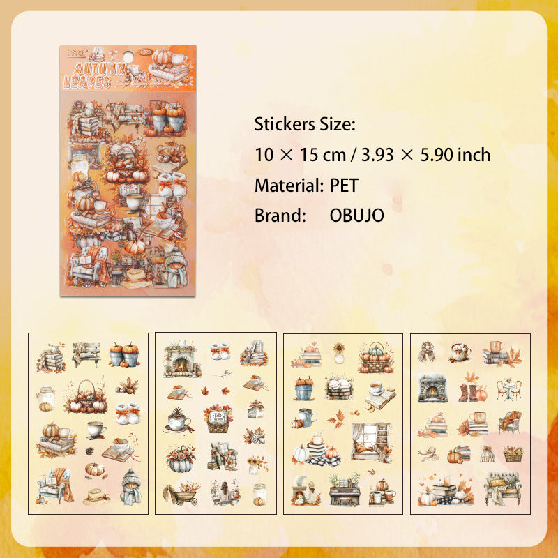 6 Sheets Floral Lifestyle PET Stickers YYQF