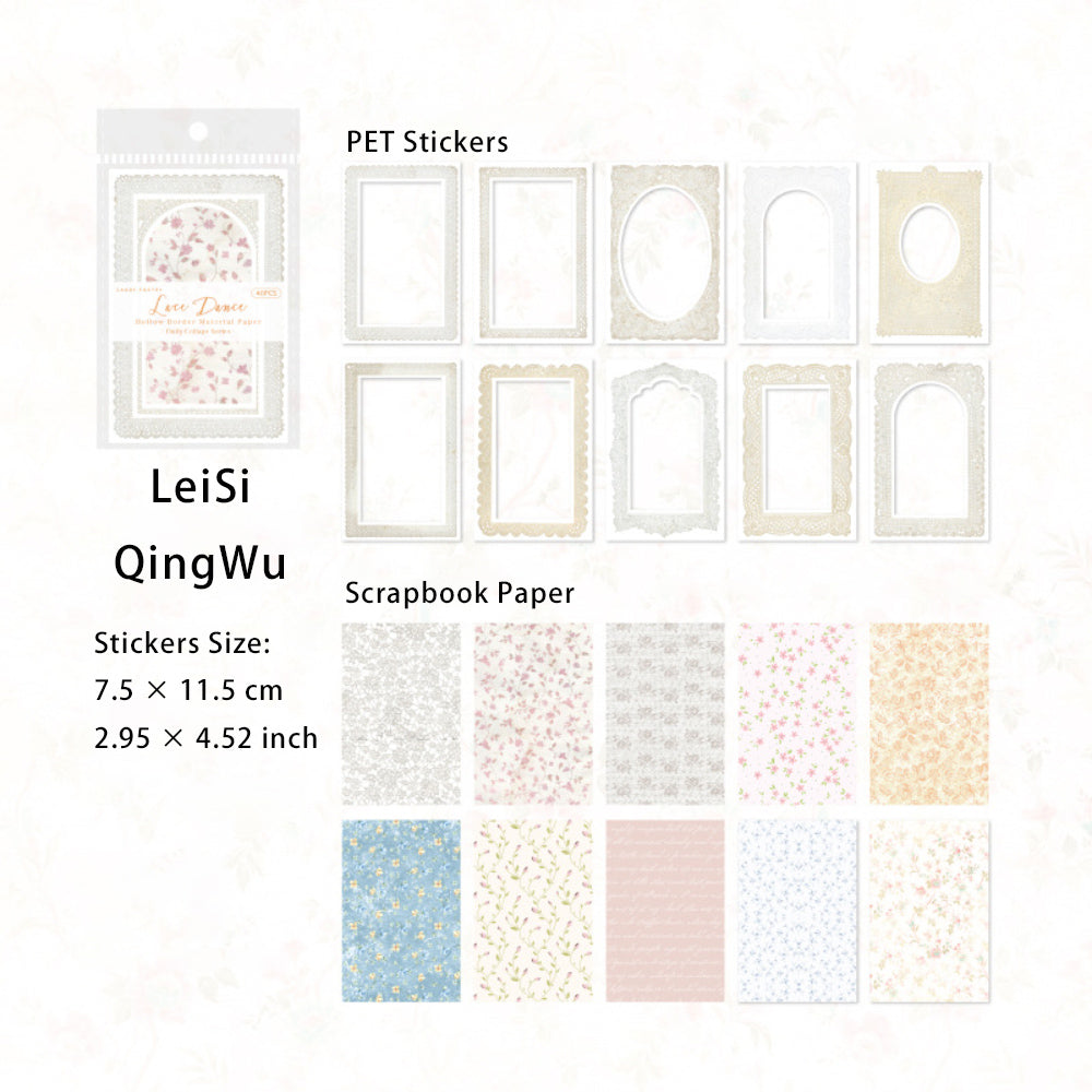 40 Sheets Floral Scrapbook Paper and Stickers MRPT