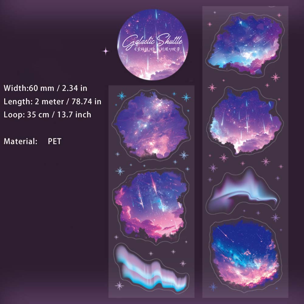 1 Roll Galexy Pre-cut PET Stickers Tape CSYH