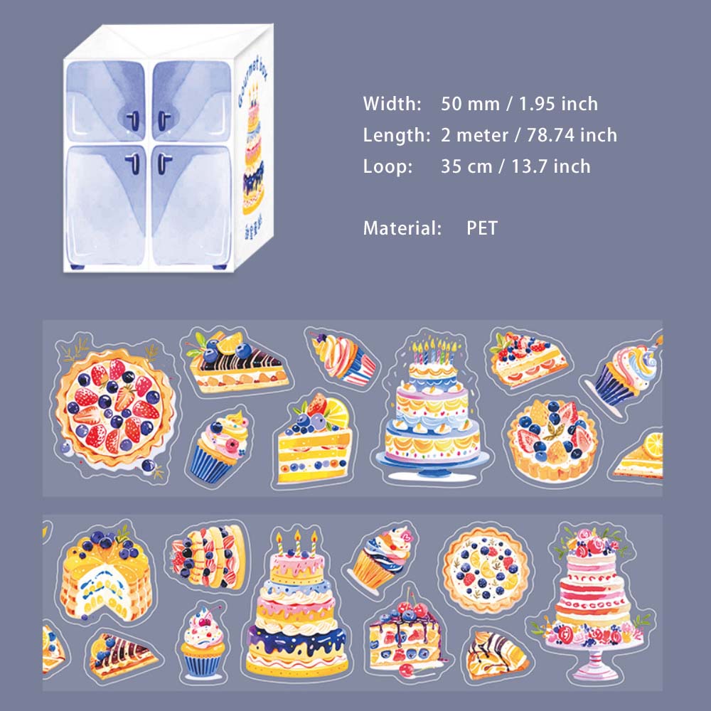 1 Roll Ice Cream Fruit Pre-cut Stickers Tape MSHZ