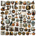 65 piece vintage Halloween sticker pack for junk journal planner scrapbook and collage