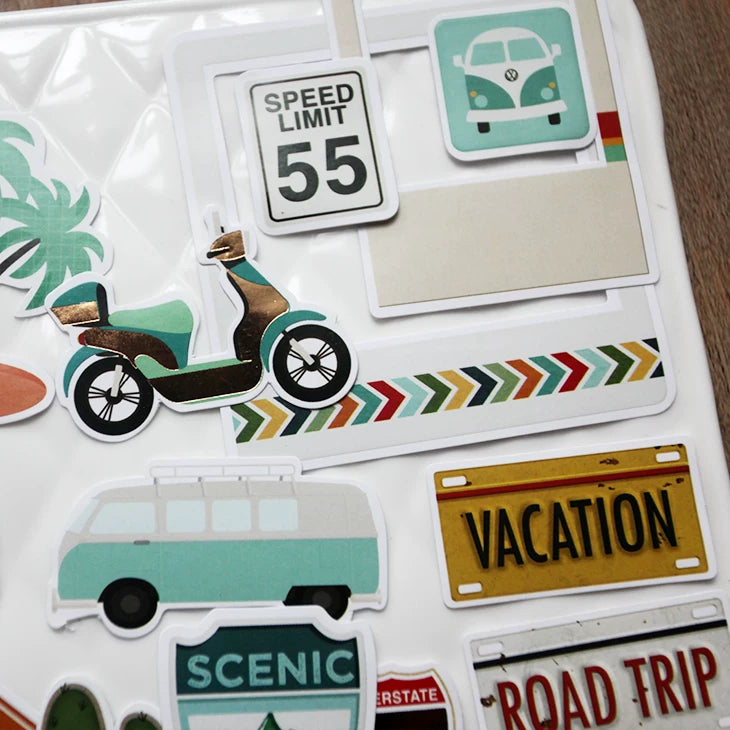 Vintage road trip vellum sticker product details