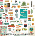 Travel A self adhesive vellum scrapbook sticker set