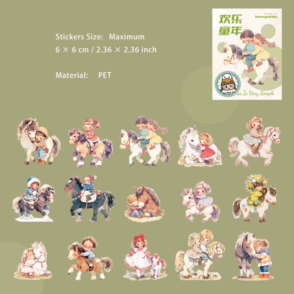 15 Pcs Childhood PET Stickers HLTN