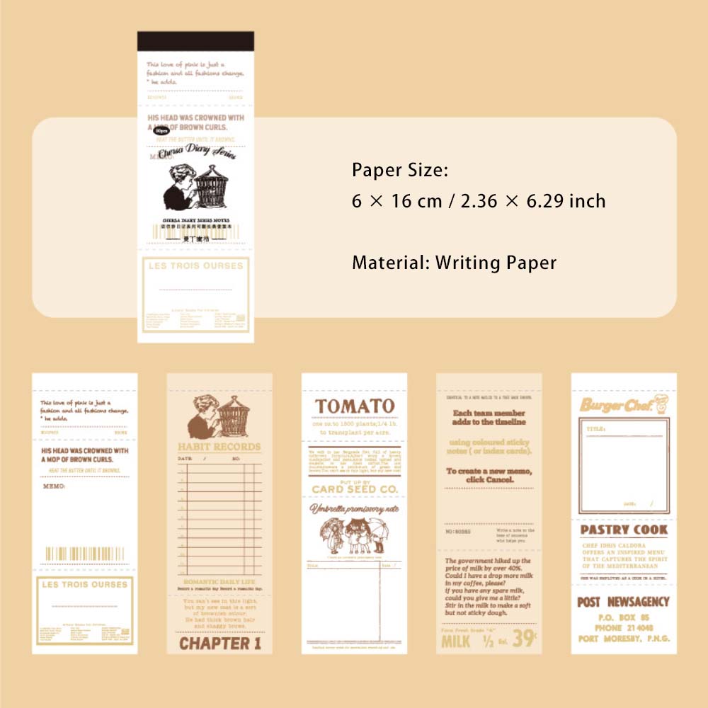 50 Sheets Vintage Notepad Paper QESRJ