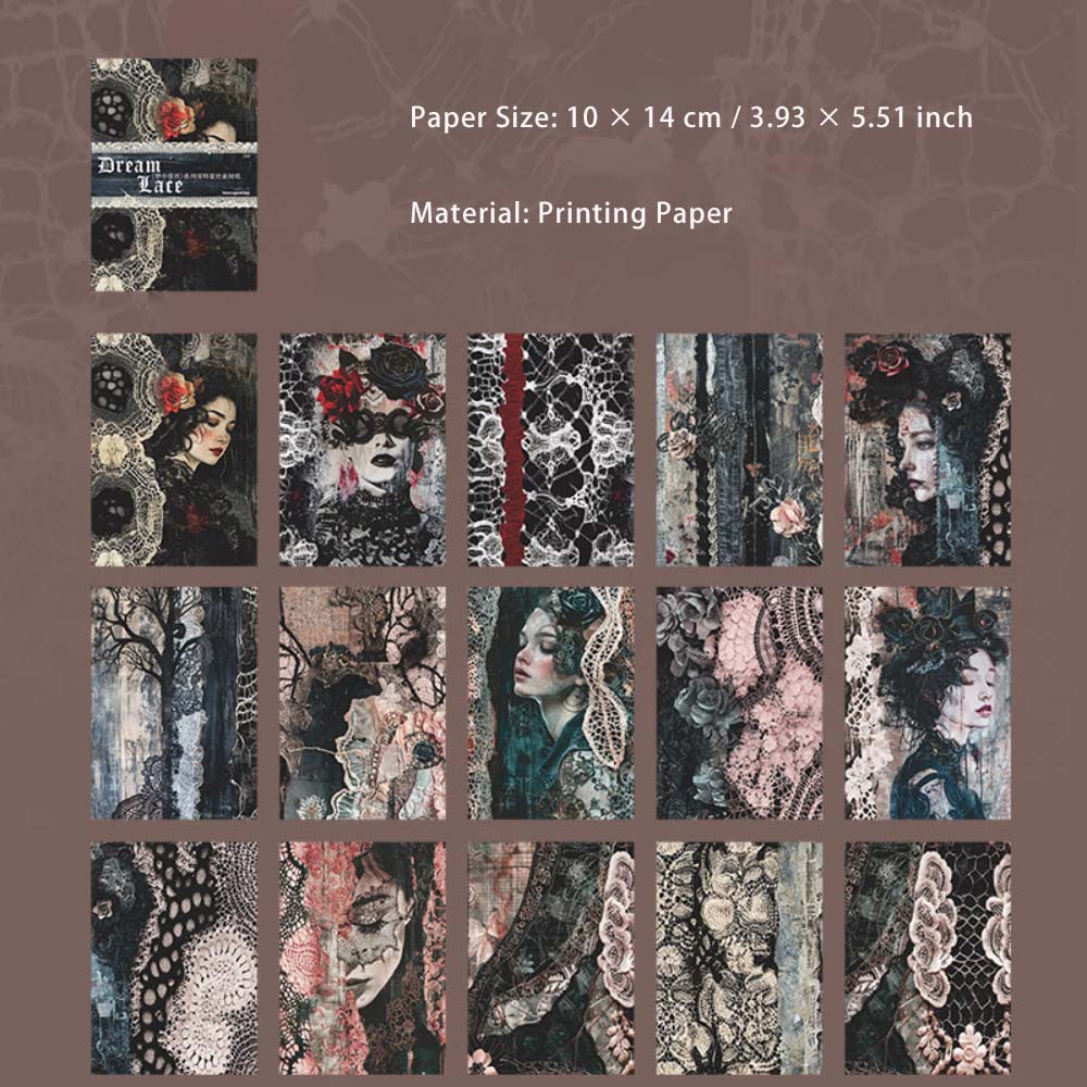 30 Sheets Lace Themed Scrapbook Paper MZLS