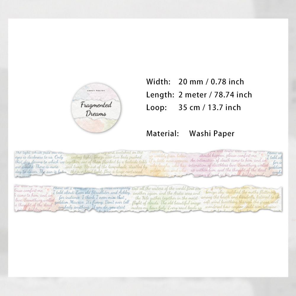 1 Roll Vintage Irregular Washi Tape WXSN