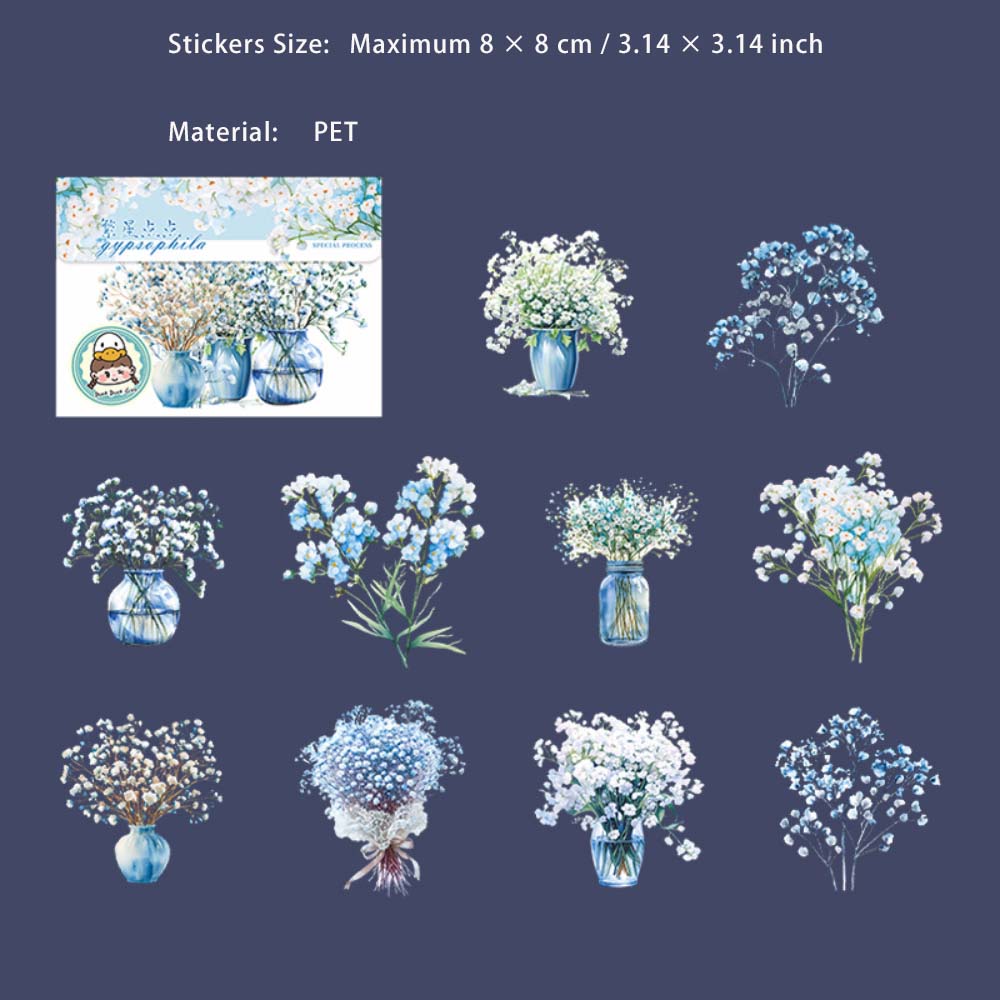 10 Pcs Weeding Bouquet PET Stickers FXDD