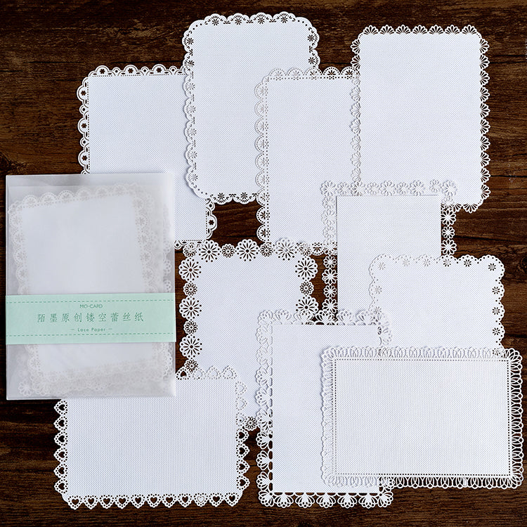 10 Pcs White Lace Hollow-out Journal Paper