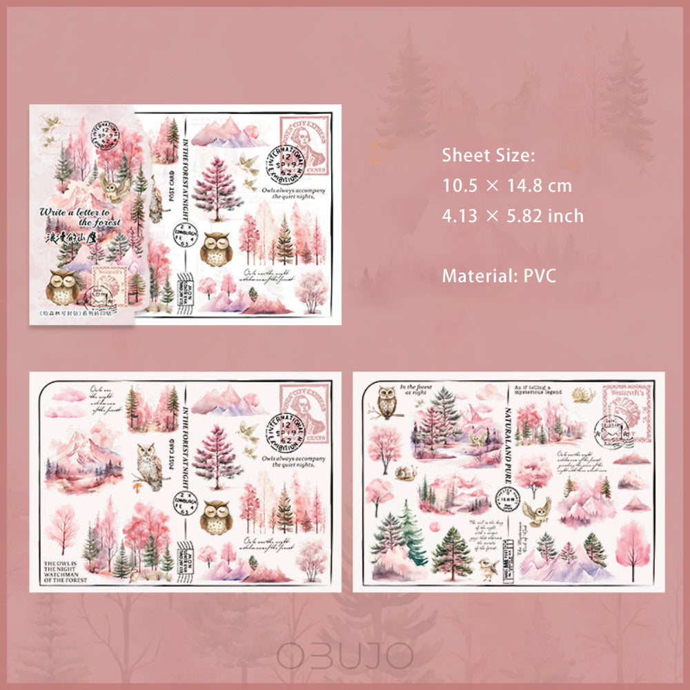 2 Sheets Forest PVC Transfer Stickers GSLXX