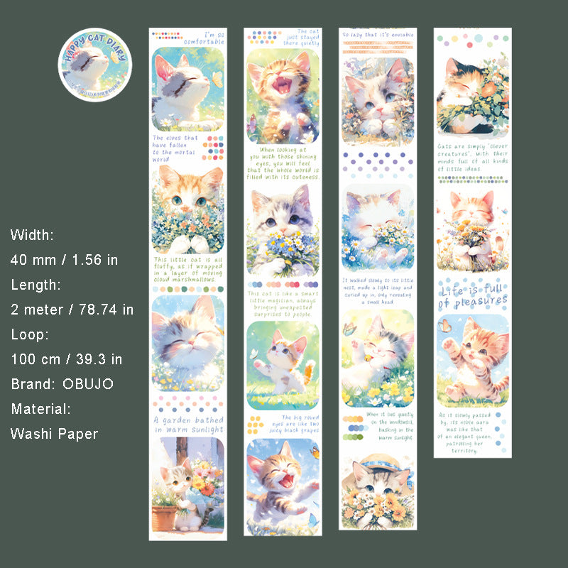 1 Roll Cat Theme Washi Tape KLXM