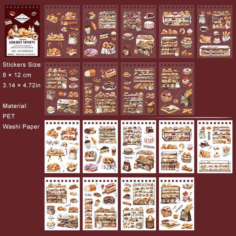 18 Sheets Baking Dinner Theme Stickers Book YXYK