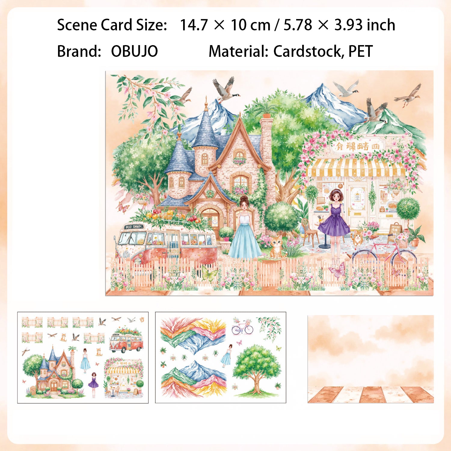 Fantasy Garden Manor Scene DIY Stickers Kit HYTL