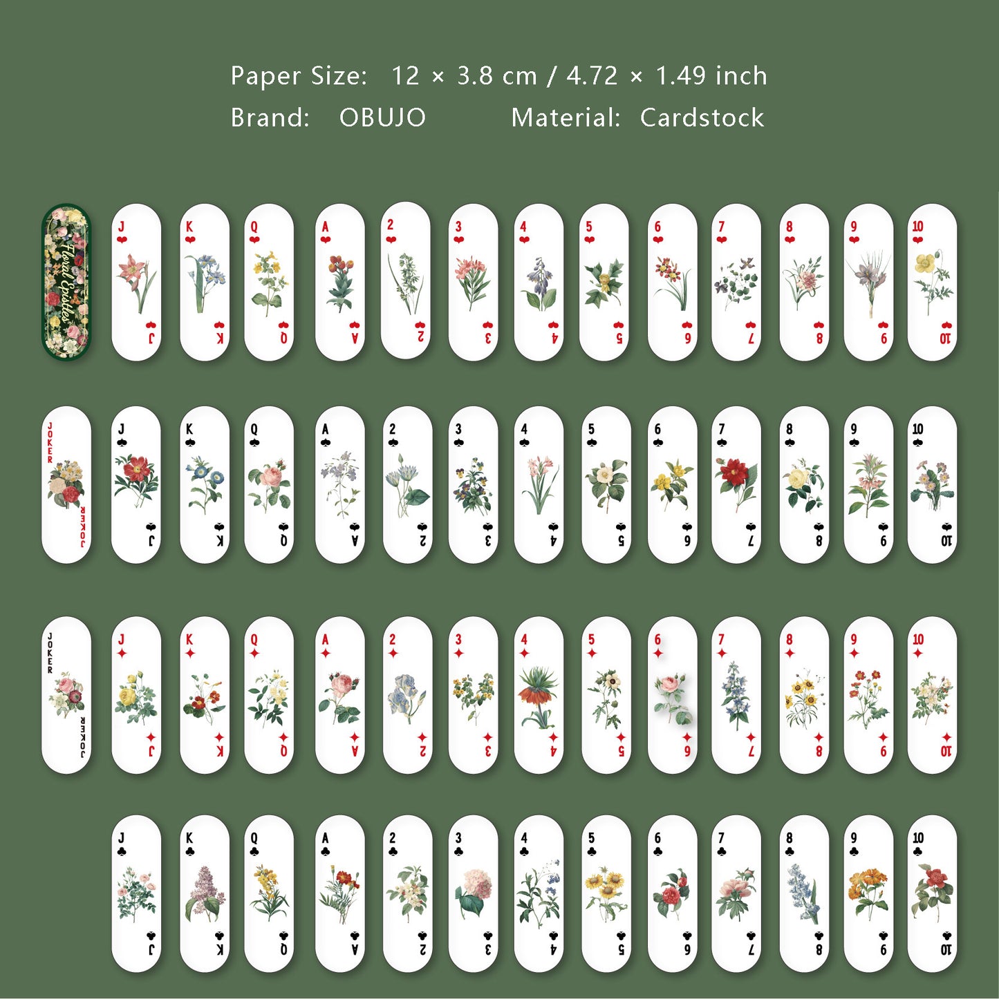 54 Pcs Poker Theme Journal Cardstock PKXL