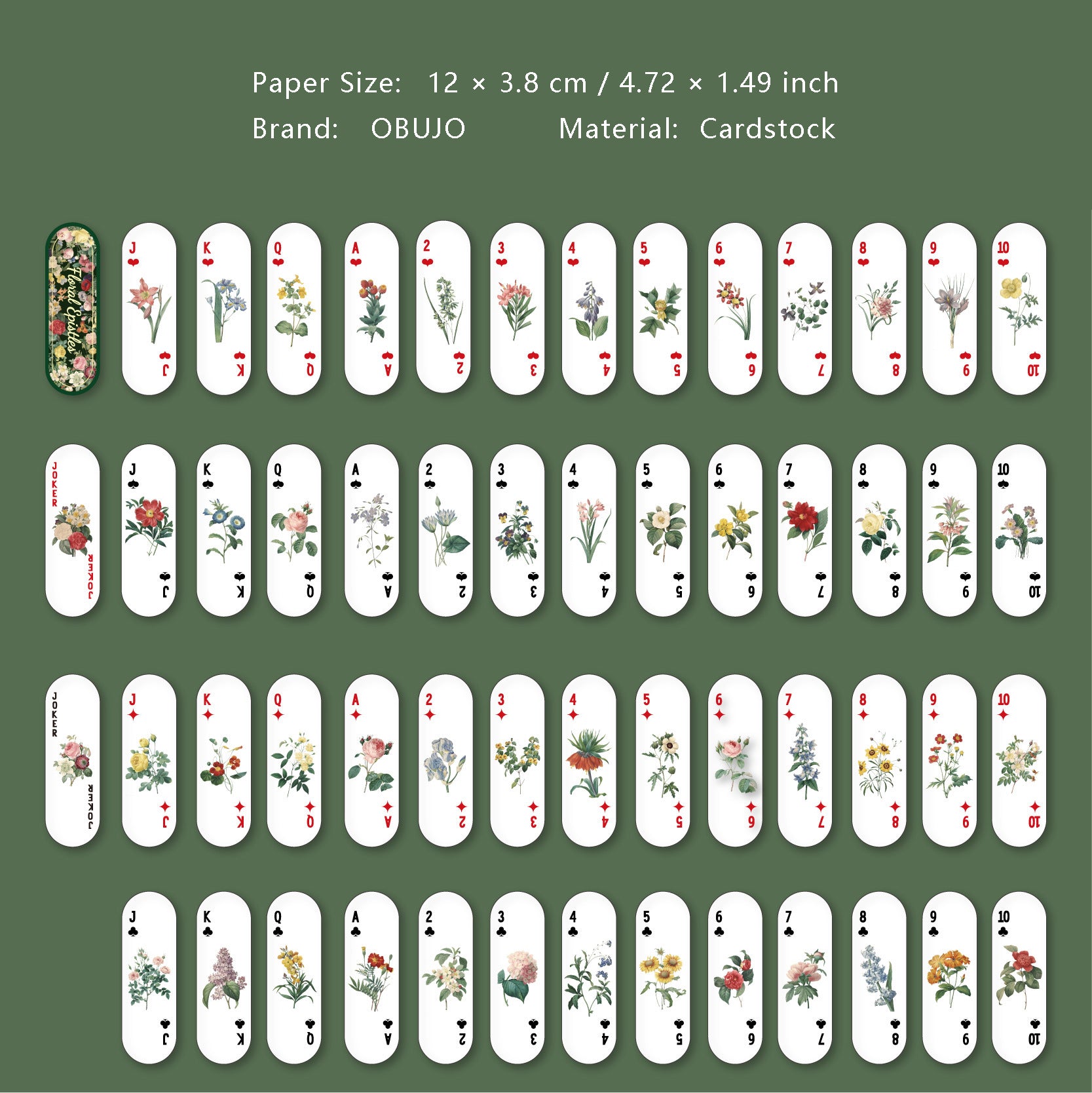 54 Pcs Poker Theme Journal Cardstock PKXL