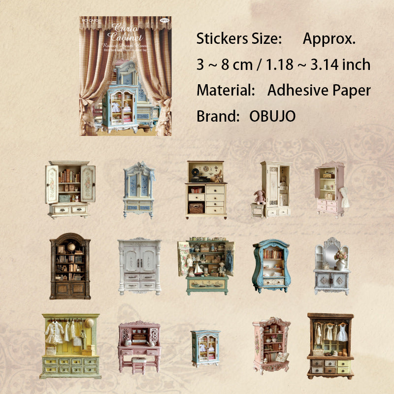 15 Pcs Rococo Furniture Stickers KKTMW