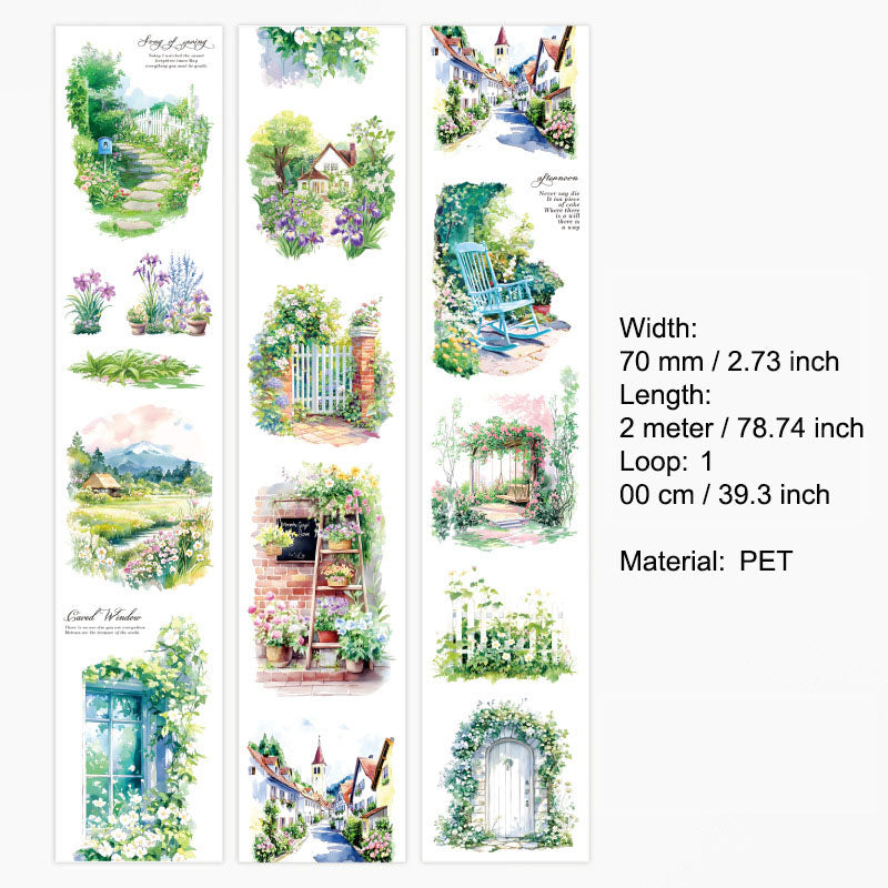 1 Roll Garden Theme PET Stickers Tape LYJCJJ