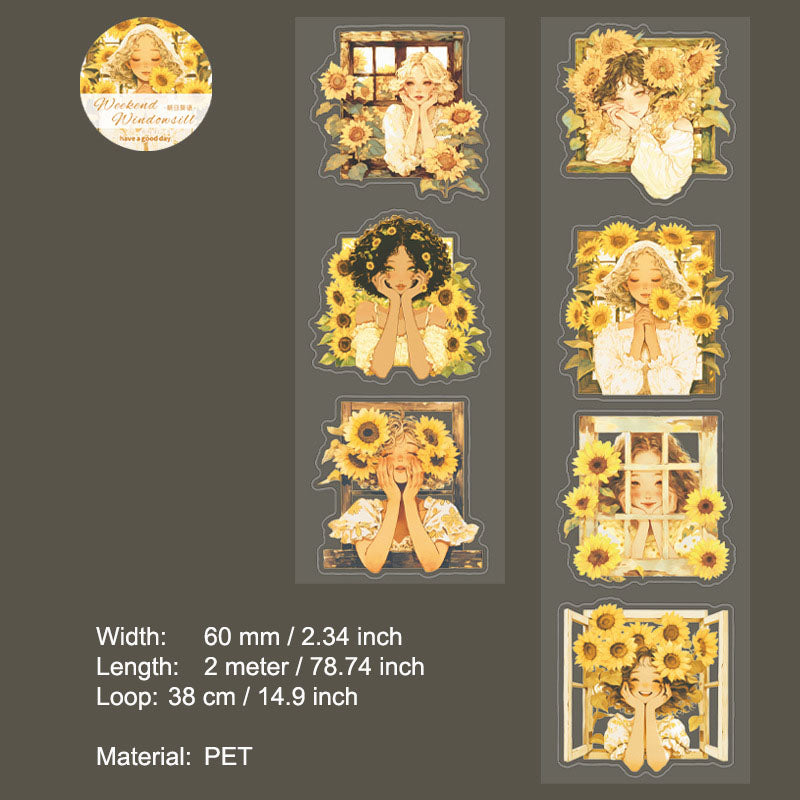 1 Roll Weedkend Girl PET Stickers Tape ZMDCT