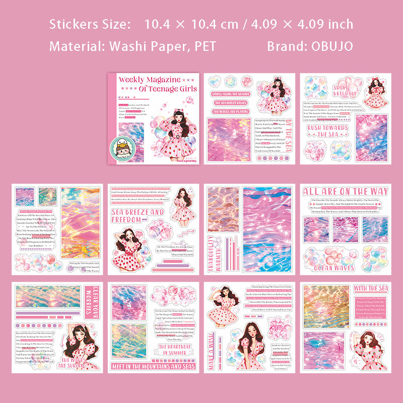 20 Sheets Summer Sea Stickers Book KHJH