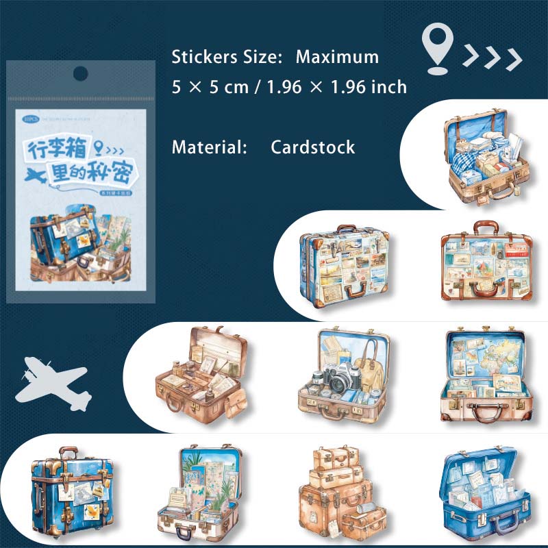 10 Pcs Travel Theme Stickers XLXDMM