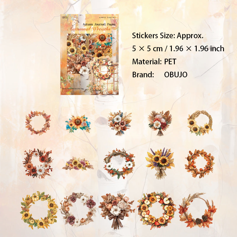 30 Pcs Autumn Themed Journal Stickers QRZJ