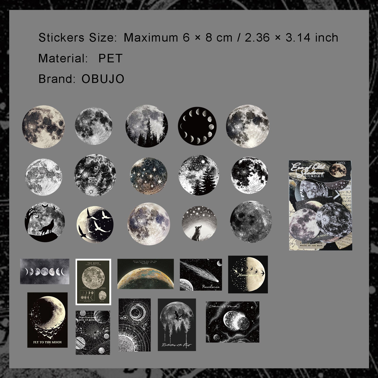 50 Pcs Vintage Washi Stickers SDJY