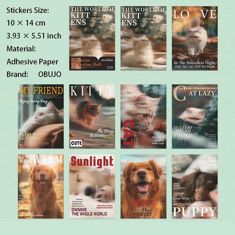 20 Sheets Magzine Cover Themed Journal Paper ZZSCG