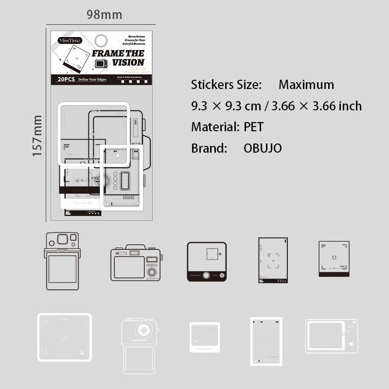 20 Pcs Movie Flim PET Stickers KGSJ