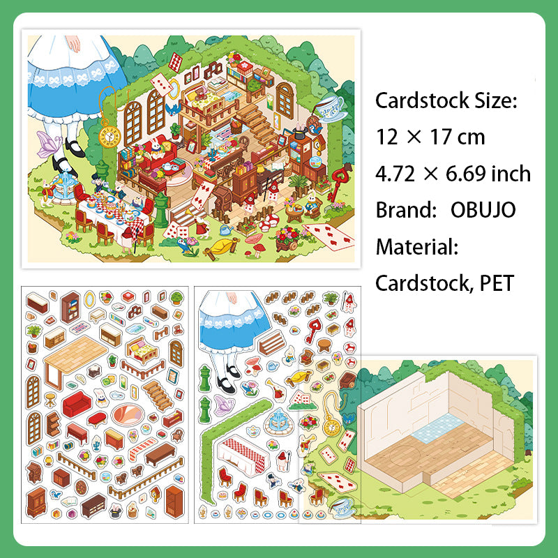 3D House Scene DIY Stickers Kit WDXWEY
