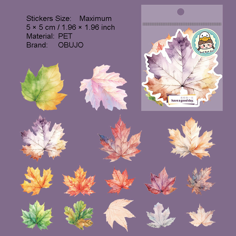 45 Pcs Leaf PET Stickers YPSY