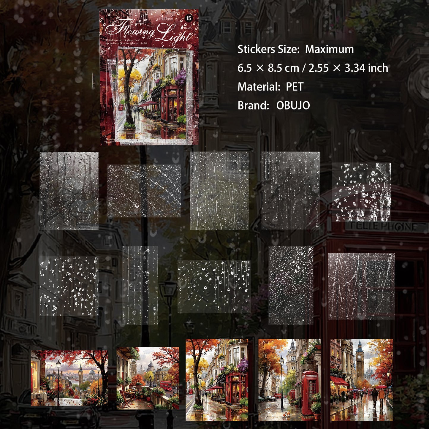 15 Pcs Light Star PET Stickers PKLG