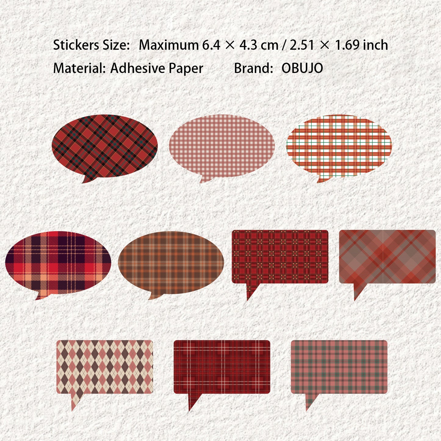 20 Pcs Grid Dialog Journal Stickers DHXL