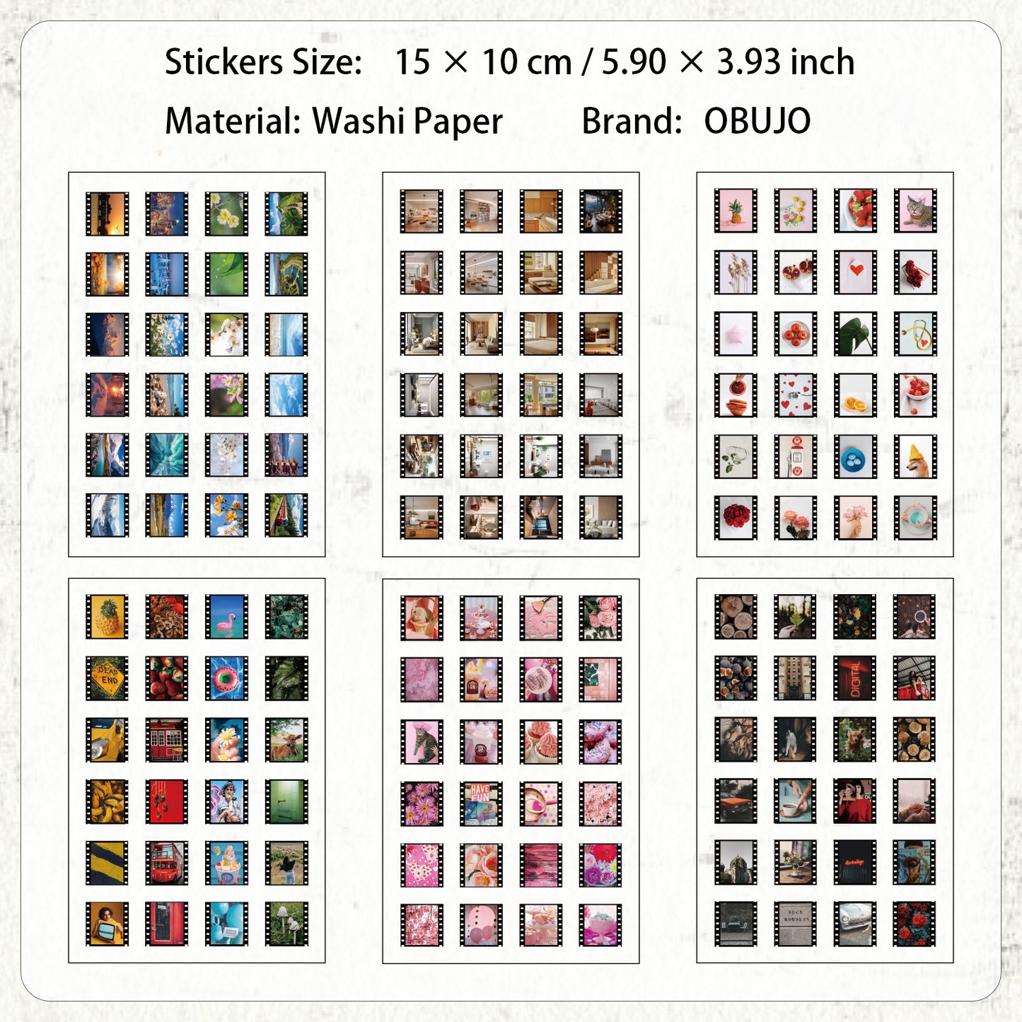 6 Sheets Basic Journal Stickers ZJWD